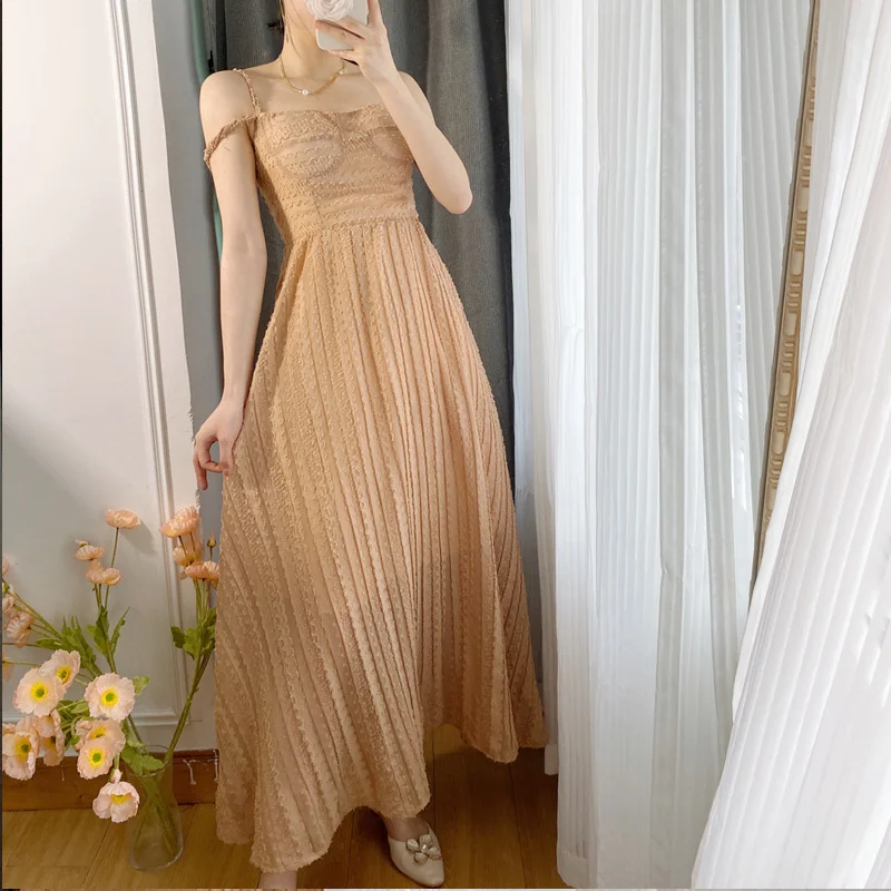 

Summer Elegant Spaghetti Strap Long Dress For Women Fashion One Piece Eevening Prom Party Robe Vestidos Clothing