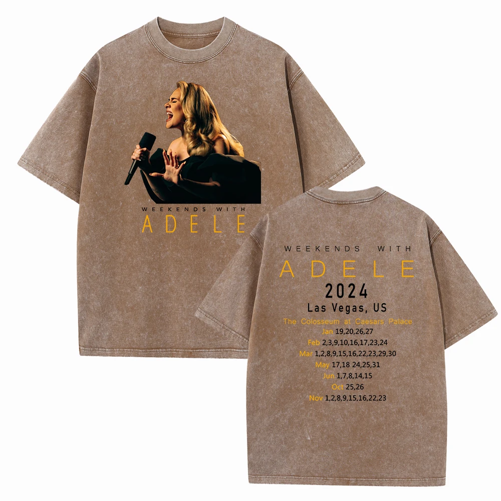 Женская Винтажная Футболка Adele Tour хлопковая с круглым вырезом и коротким рукавом