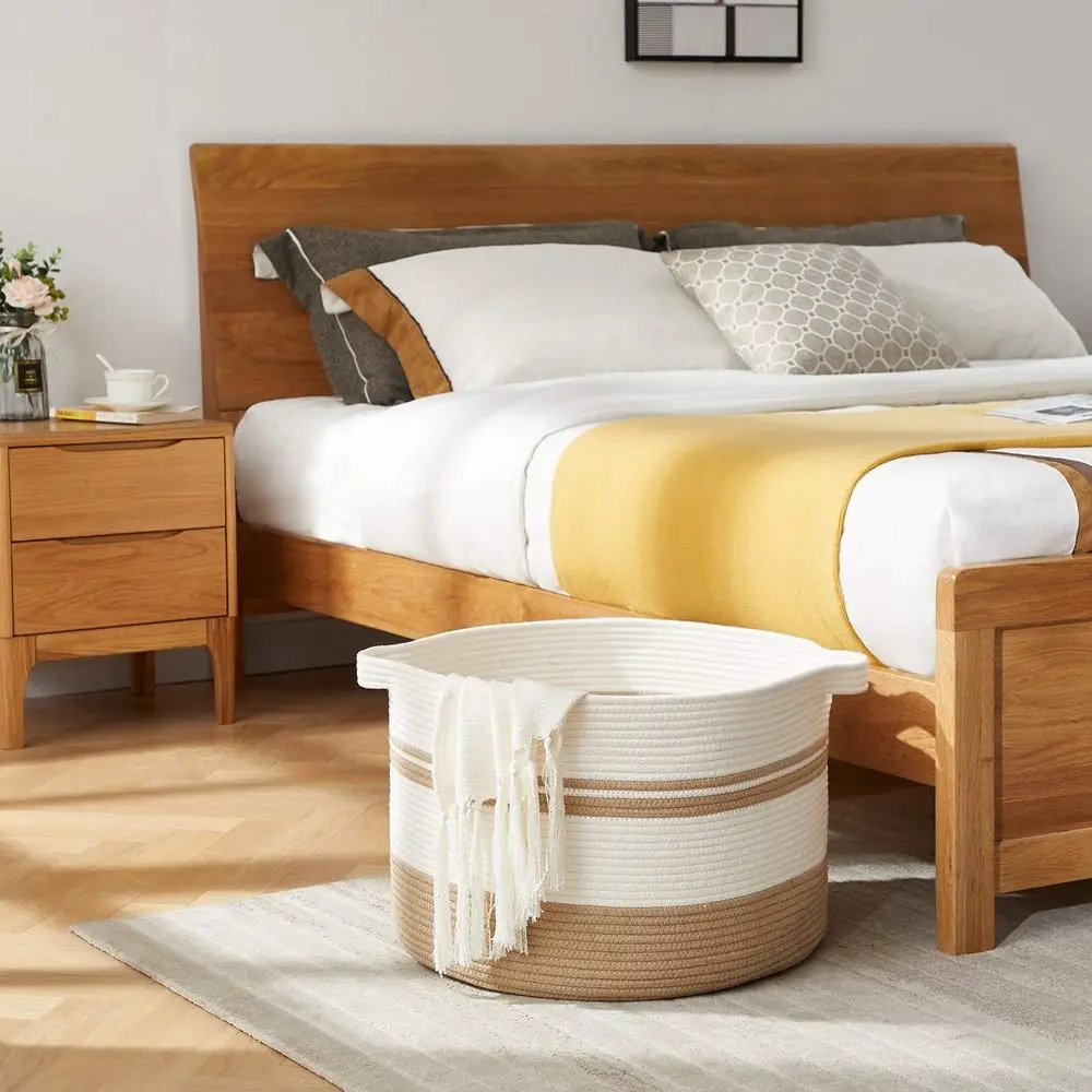 

Practical Clothes Blanket Laundry Baskets Durable Cotton Rope Cabinet Storage Box Large Capacity Storage Baskets For Kids Toys