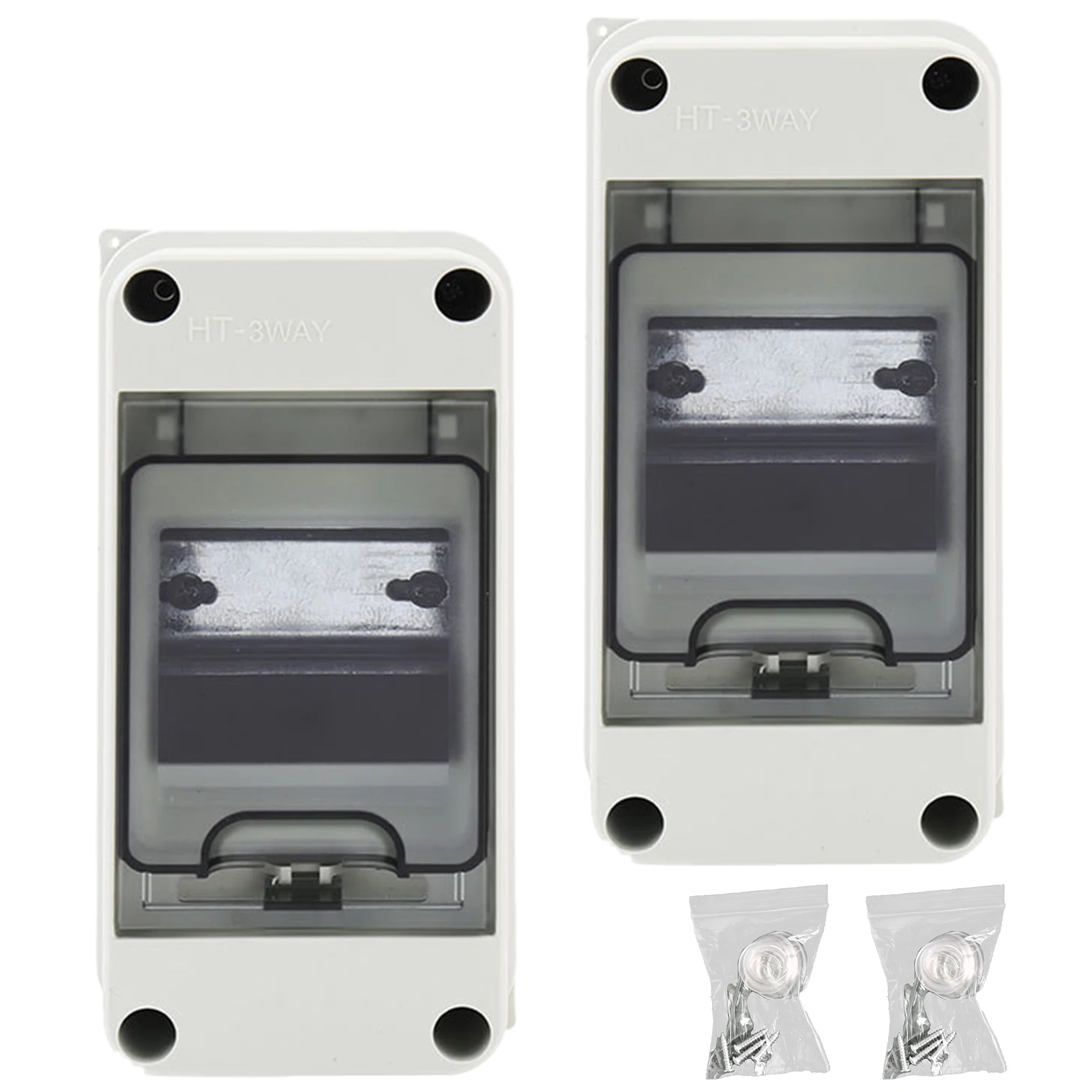 

2pcs HT-3 Adaptable Enclosure Transparent Breaker Boxes For Circuit Electrical ABS Plastic Waterproof Protection Ccover Outdoor