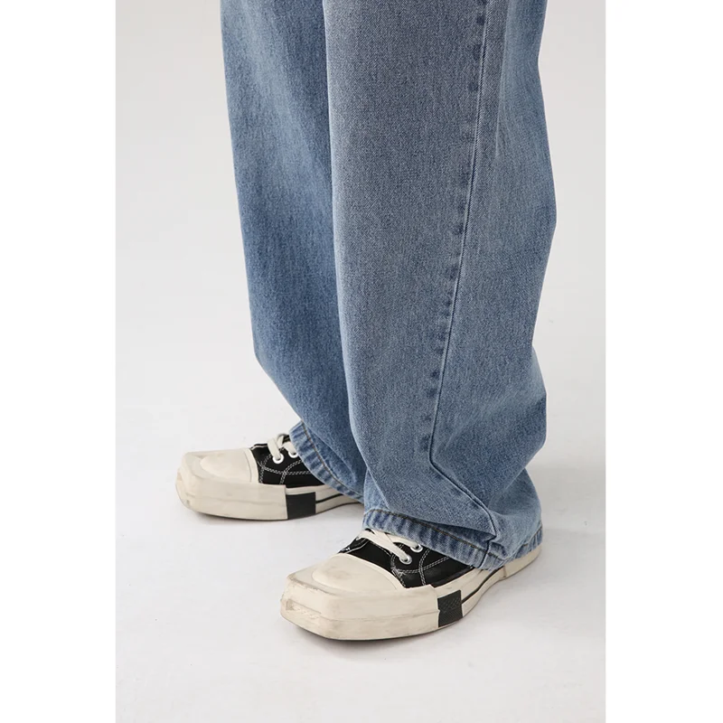 Streetwear Men 2022 New Vintage Sagging Sensation Recreational Blue Jeans Loose Versatile Sense of Design Trousers Autumn Female