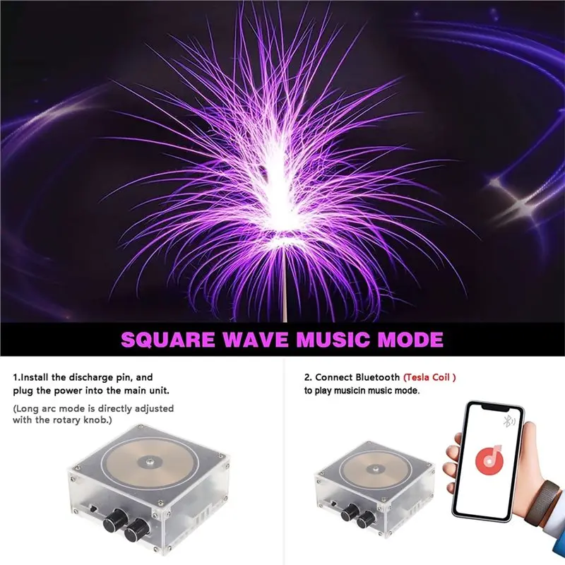 Фото Y43A-Искусственная электрическая дуга для музыкальной Bluetooth-колонки Tesla Coil, беспроводной динамик, режим научных экспериментов №4