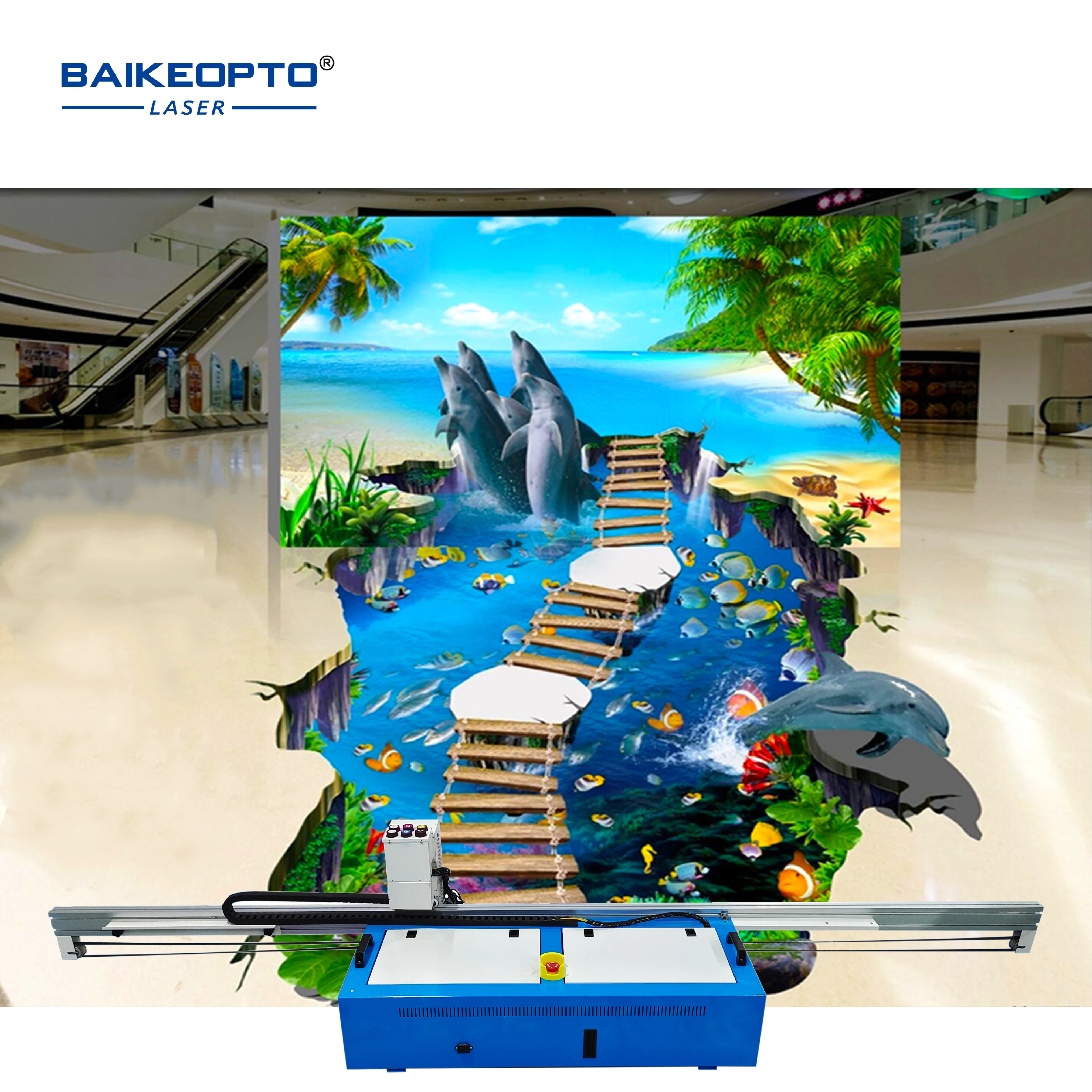 Три печатающих головок Dx10 настенный и наземный принтер УФ-наружная 3D-настенная