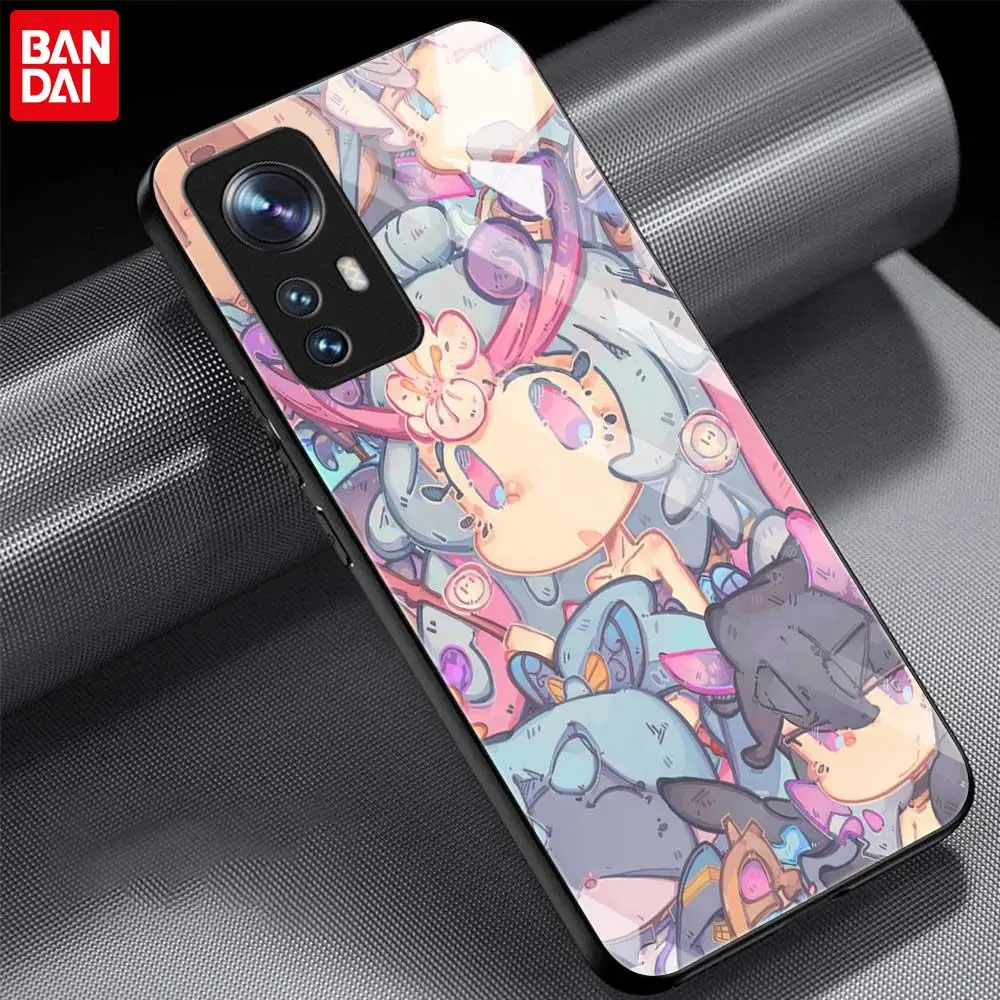 Cartoon Valorant Anime Tempered Glass Case For Xiaomi Mi 11Lite Poco X3 NFC 9T 11 12 11T Note 10 10T Pro Lite Phone Cover Coque