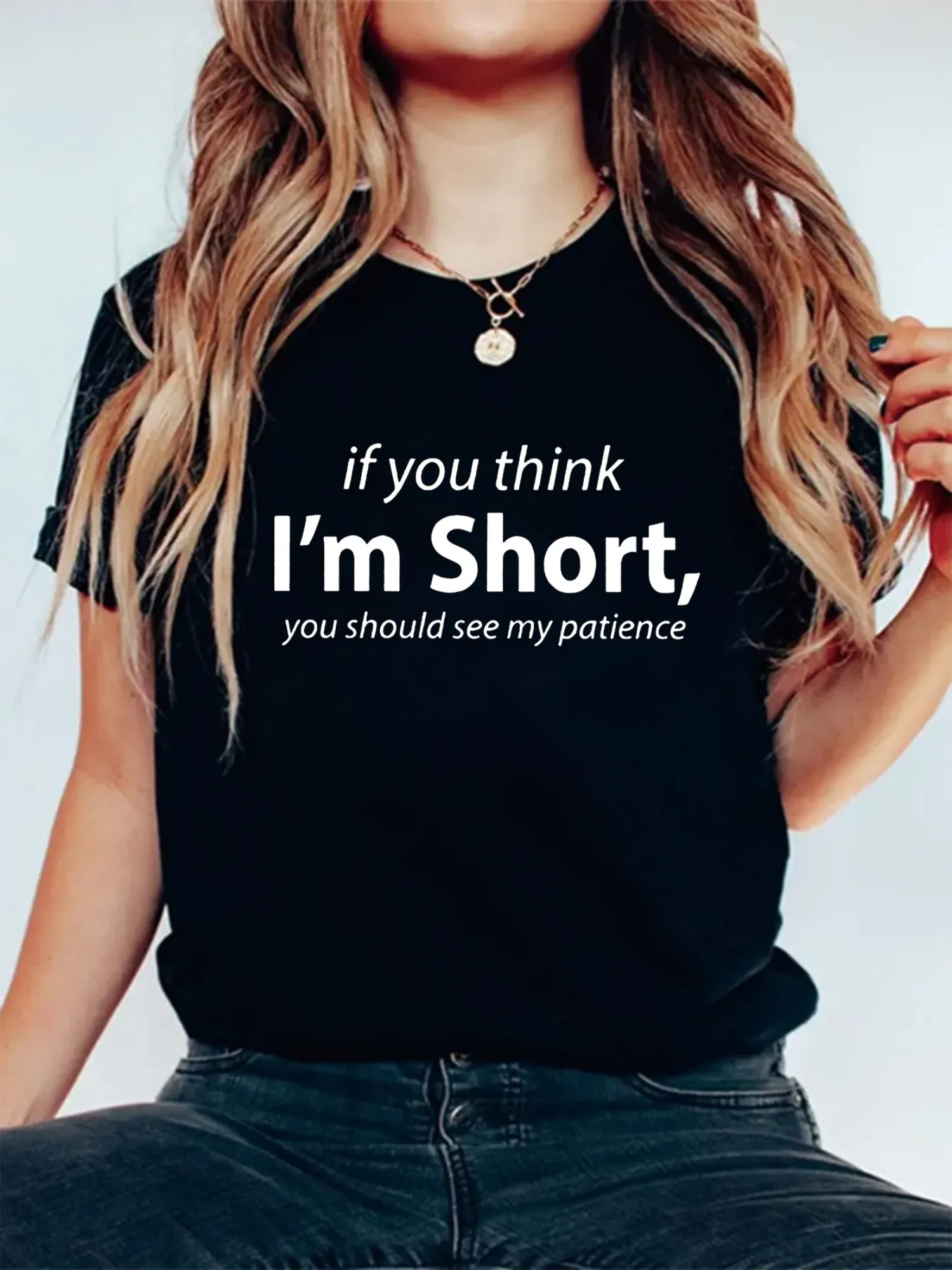 You Should See My Patience однотонная футболка с графическим принтом повседневный топ