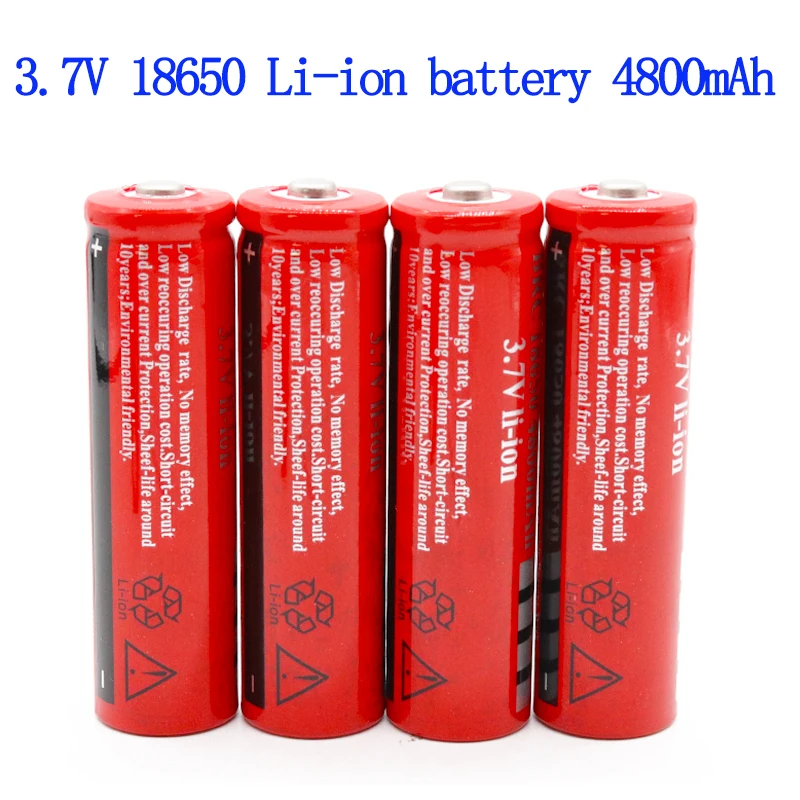 

BTVYOK 3 .7V High Quality 4800mAh 18650 Lithium ion batteries Rechargeable Battery For Flashlight Torch Free shipping