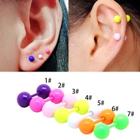 1pc stainless steel cartilage pierc earring helix earlobe conch tragus ring jewelry ear piercing stud earrings korean 16g 1 2mm