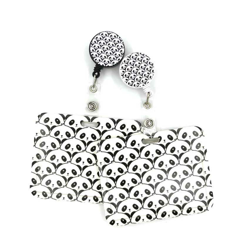 Карточница Cartoon Panda Fashion с подвеской и растяжкой для бейджа для медсестры, врача, студента, выставки.