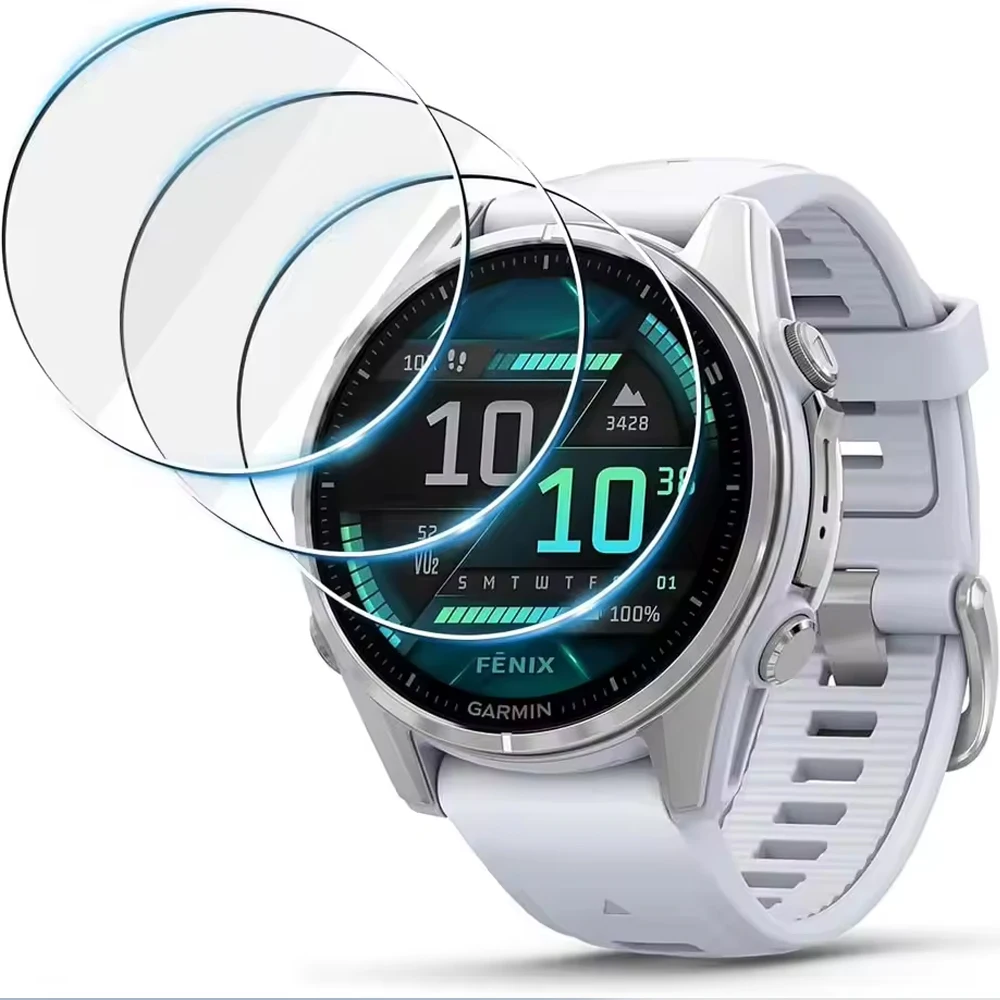 3 шт., закаленное стекло 9H для Garmin Fenix 8, 7X, 6X, 7, 6, 7S, 6S, 5, 5S Solar, защитное стекло для экрана AMOLED, пленка против царапин, аксессуары (art.: 3920d4e737760) - 3920d4e737760