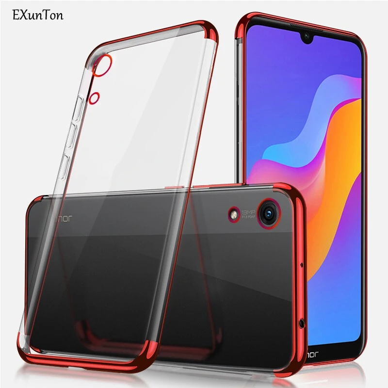 

Чехол EXUNTON для Honor 8A 8C, Мягкий противоударный Ультратонкий чехол-бампер для HONOR 8A, прозрачная задняя крышка