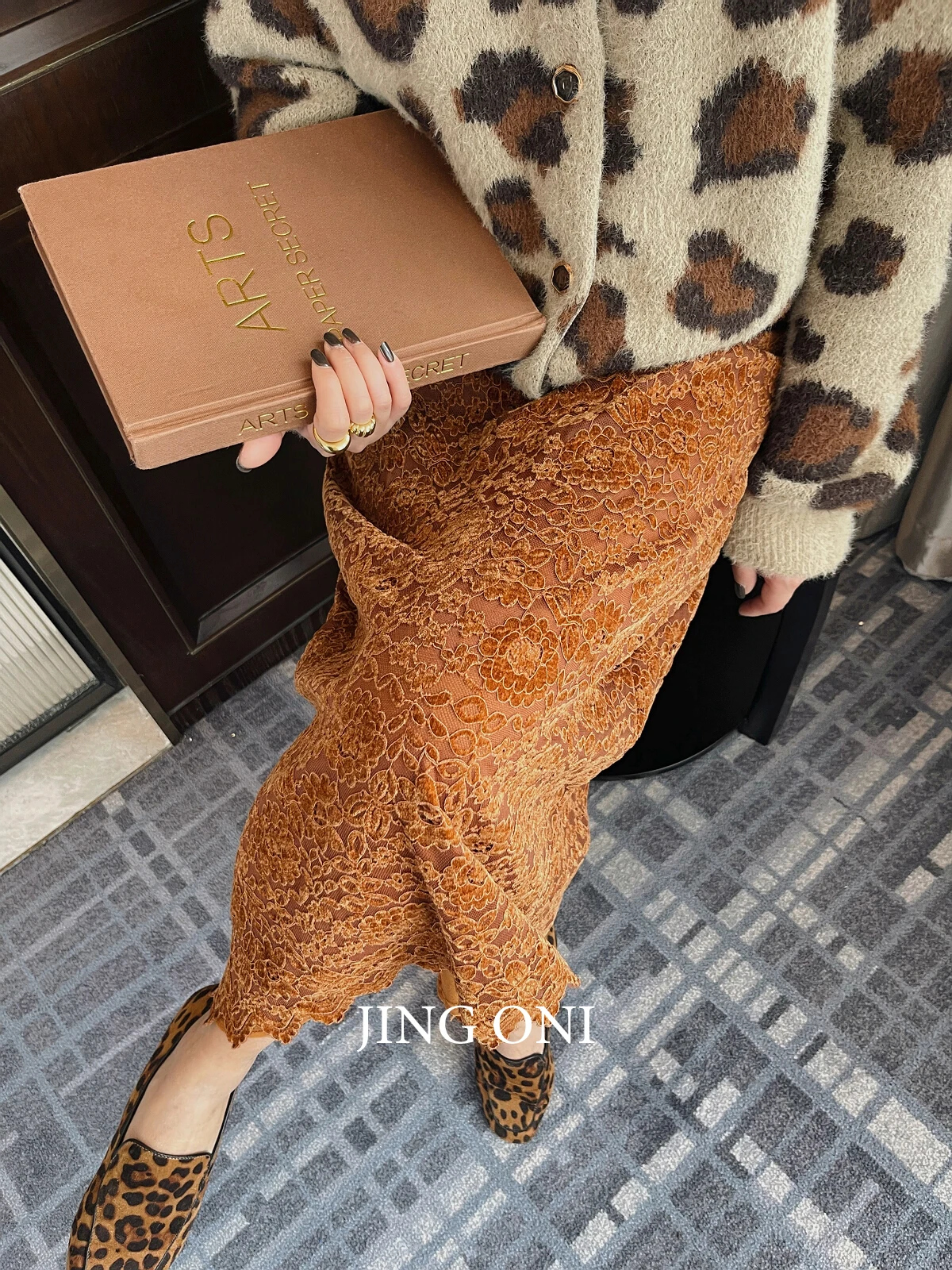 Кружевная длинная юбка Y2K весна 2024 женская одежда корейская мода готический