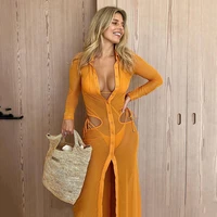 sylph sexy mesh long sleeve 2022 clothes outfits new womens dresses summer lady female maxi dress solid color bodycon vestidos