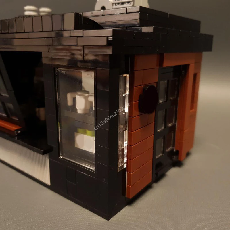 Moc Urban Модульные Starbucks Открытый киоск Архитектура Street View Строительные блоки Diy