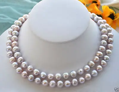 

NEW female gift 8-9mm natural fresh water cultured akoya pearl necklace 32inch