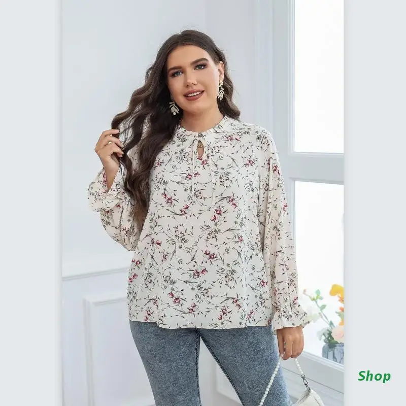 

Женская туника с длинным рукавом и принтом