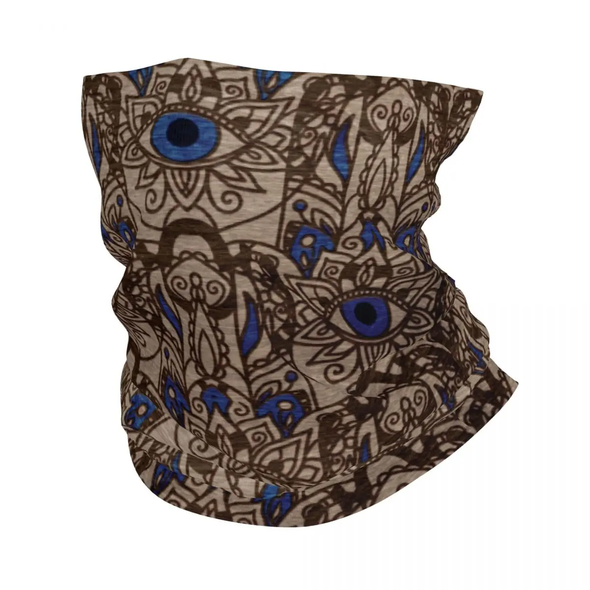 

Hamsa Hand With Color On Wood Bandana Neck Cover Printed Bohemian Mask Scarf Multi-use Headwear Riding for Men Adult All Season