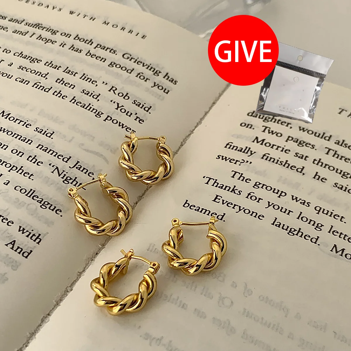 

Minimalist Metal Hoop Twist Earrings Women's Design Elegant French Everyday Jewelry Ring Earrings