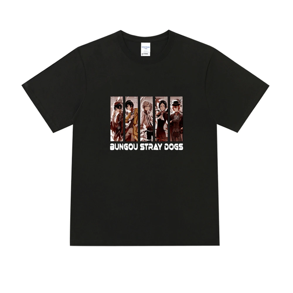 

Bungou Stray Dogs T-Shirt for Men Women Street Hip Hop Harajuku Oversized Short Sleeve Tee Shirt Summer Couple Pure Cotton Tees