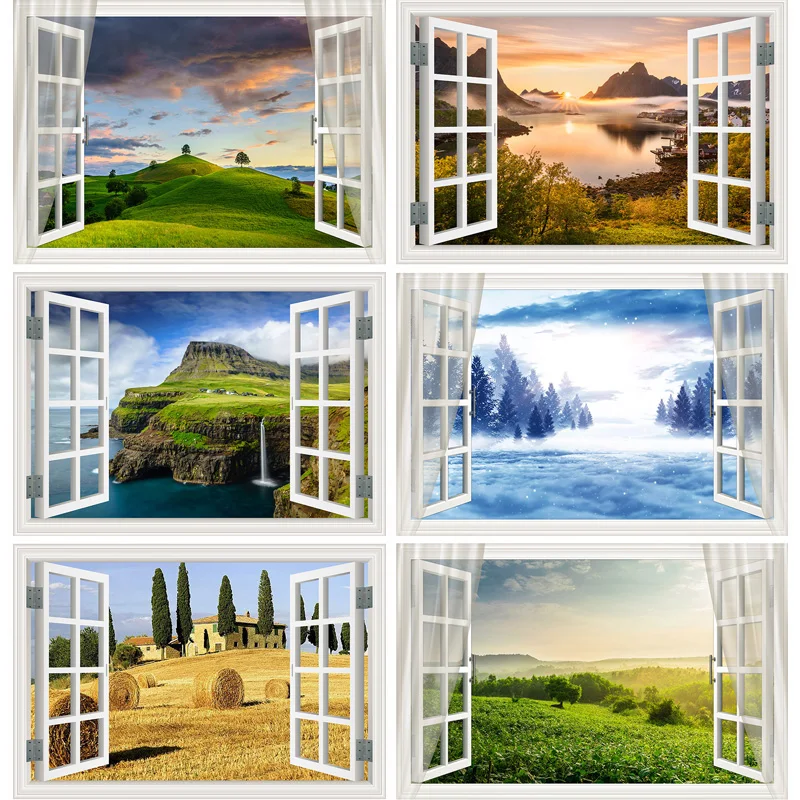 

Outside The Window Natural Scenery Photography Background Indoor Decorations Photo Backdrops Studio Props 22523 CHFJ-07