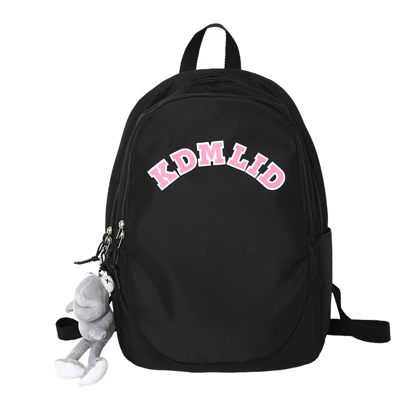Школьные ранцы для подростков, рюкзак для девочек и мальчиков, Женский нейлоновый Черный Повседневный портфель для учеников средней школы