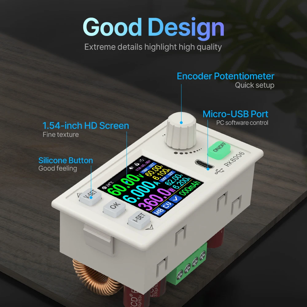 Регулируемый источник питания RK6006 постоянного тока USB-преобразователь