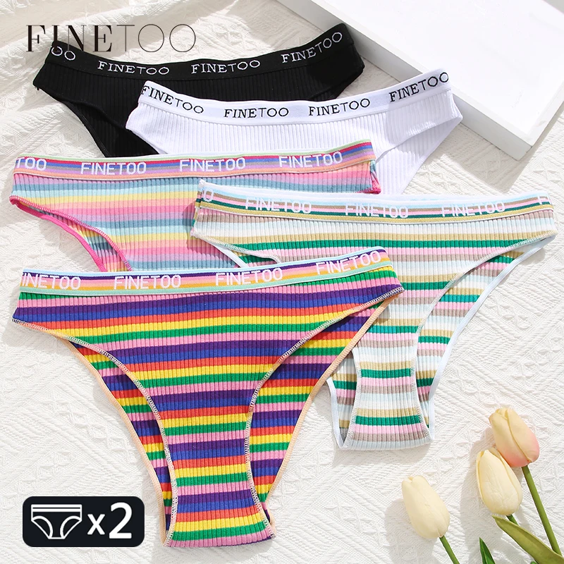 Women’s Underwear Comfortable and Soft Cotton Striped Panties for Women – Low-Rise Underwear Set of 2 – Ladies’ Briefs – Intimate and Cozy Underpants for Females – Available in sizes S-XL Women’s Underwear Comfortable and Soft Cotton Striped Panties for Women – Low-Rise Underwear Set of 2 – Ladies’ Briefs – Intimate and Cozy Underpants for Females – Available in sizes S-XL
