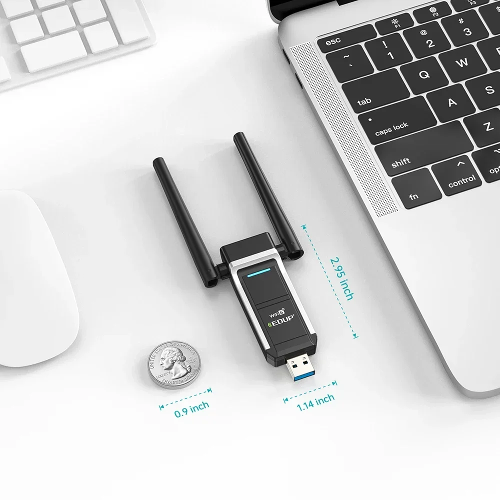 EDUP WiFi6 USB-адаптер двухдиапазонный AX1800 MU-MIMO Soft AP WiFi-адаптер Беспроводной Wi-Fi-ключ 802.11AX Сетевая карта для Windows1011 (art.: 3920cd0d623da) - 3920cd0d623da