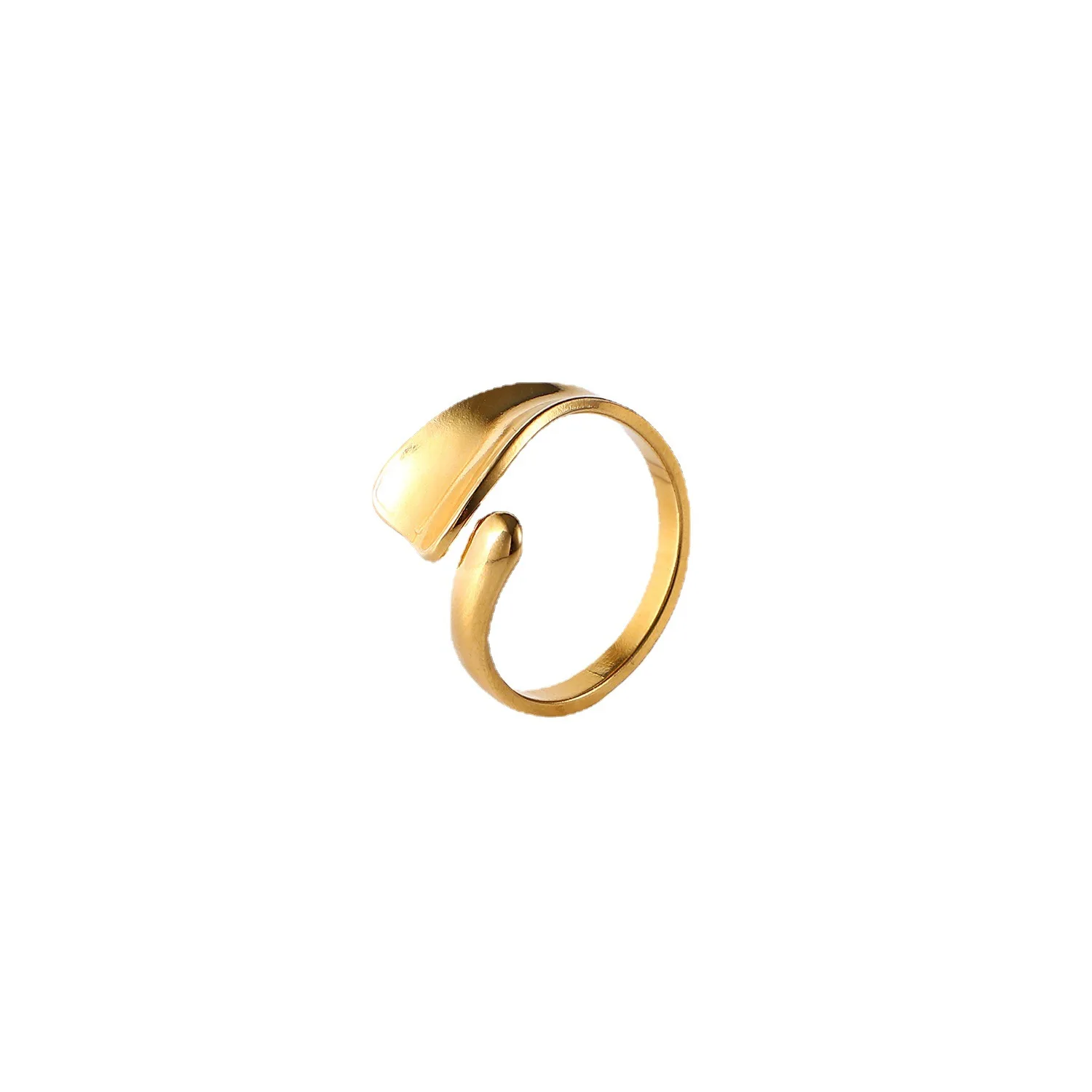 

Stainless Steel PVD 18K Gold Plated Tarnish Waterproof Creative Twist Ring For Woman Jewelry Wholesale Trendy