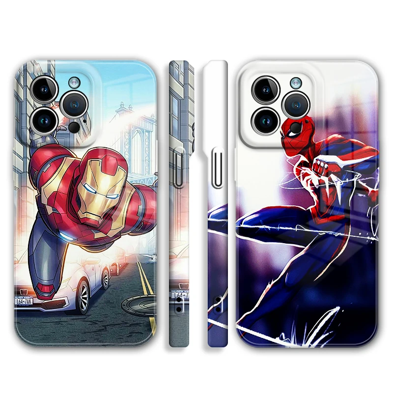 

Marvel Hero Spider Iron Man For iPhone 14 13 12 Mini 11 XS Pro Max X XR 8 7 6 Plus SE 2020 Feilin Phone Case Hard Cover