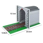 Туннель с входом, набор моделей MOC, поезд, кирпич, горная железная дорога, запчасти для городских рельсов, строительный блок, творческая игрушка для творчества