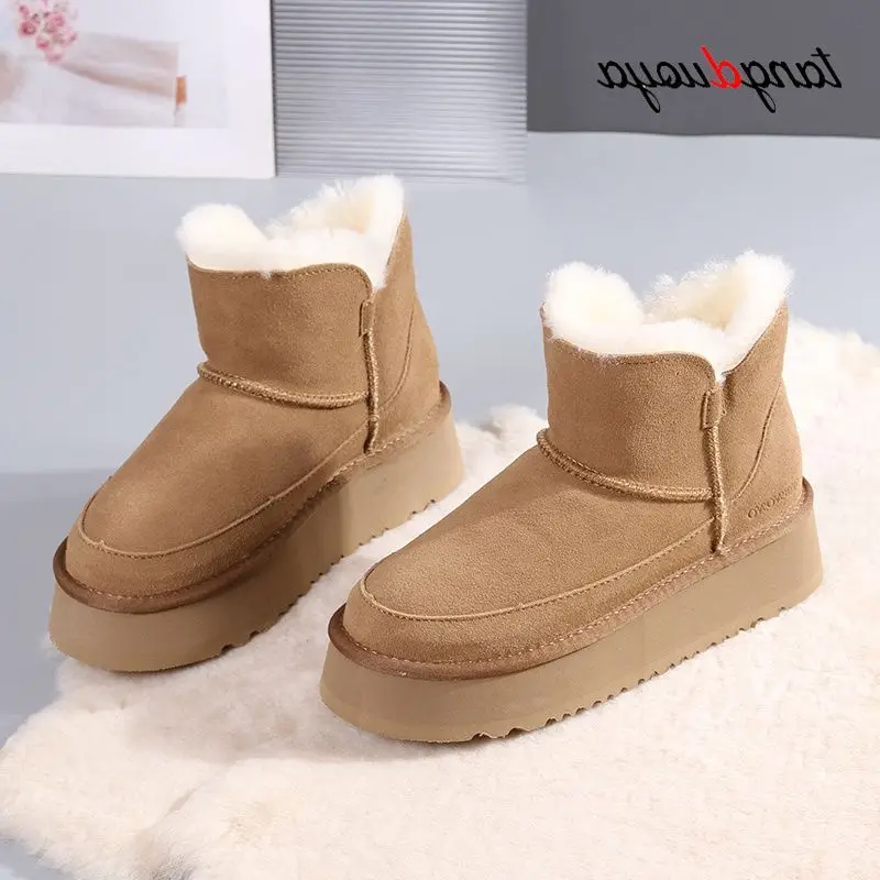 

Platform Snow Boots Women's Short Tube Thickened Cotton Shoes Winter Boots Student Women's Shoes Thick Bottom ankle Boots
