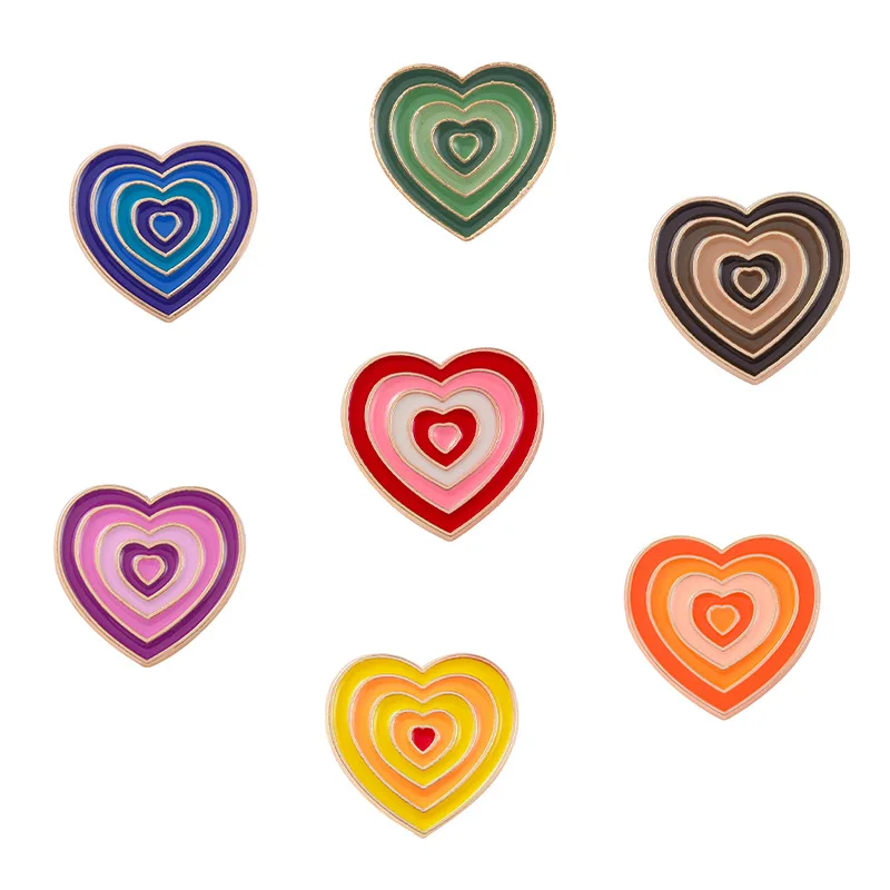 

Rainbow Gradient Peach Heart Pins Love Series Pins Accessories Clothing Backpack Alloy Brooch Enamel Lapel Pins Badge Wholesale