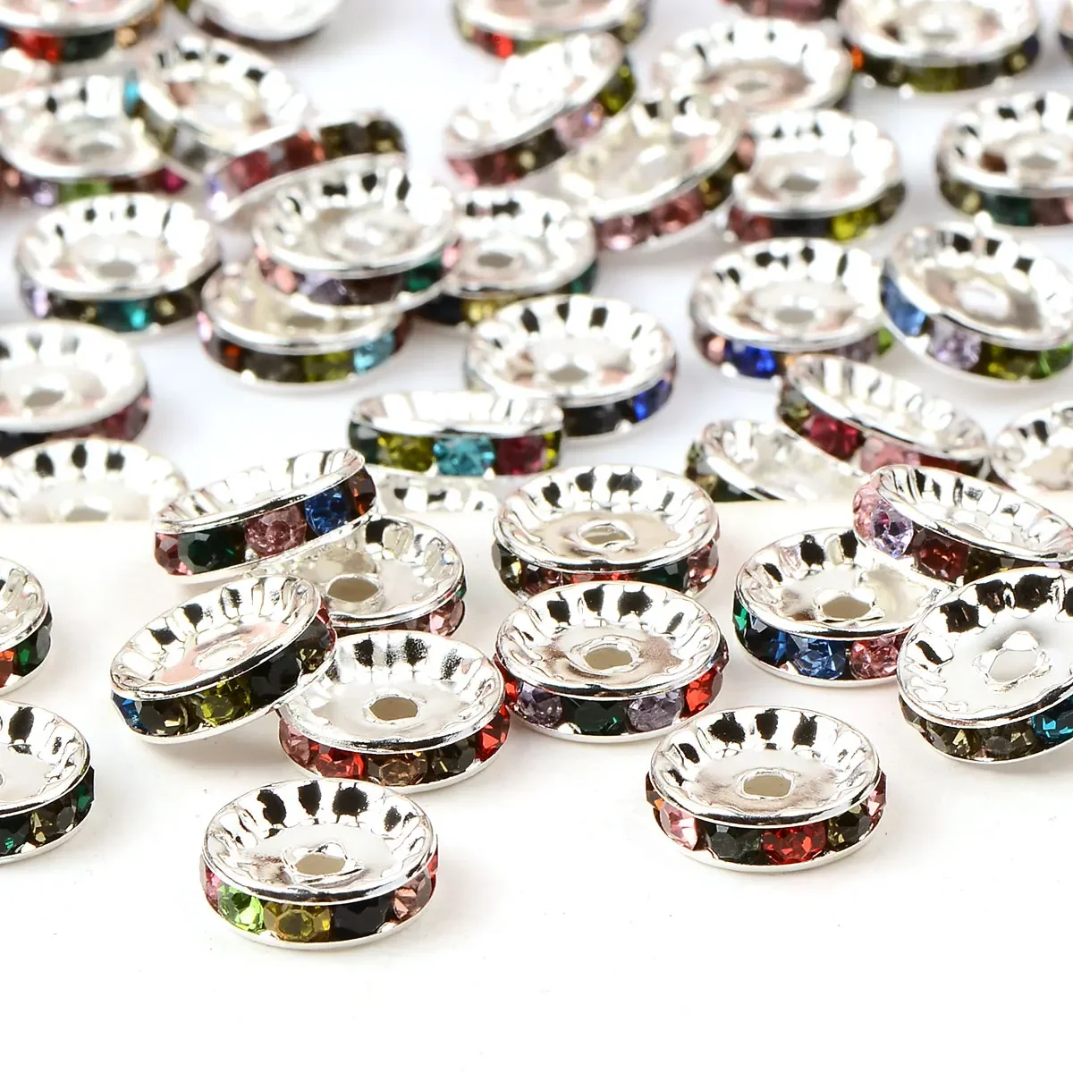 30 шт. 1 2 см случайные цвета смешанные красочные инкрустированные кристаллами