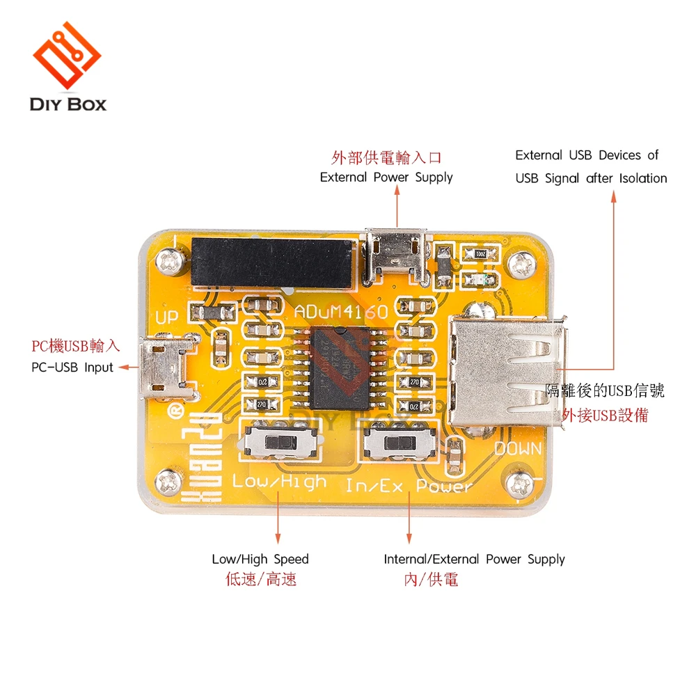 ADuM4160 USB модуль изолятора аудио Шум Элиминатор промышленный изолятор защита 1500V
