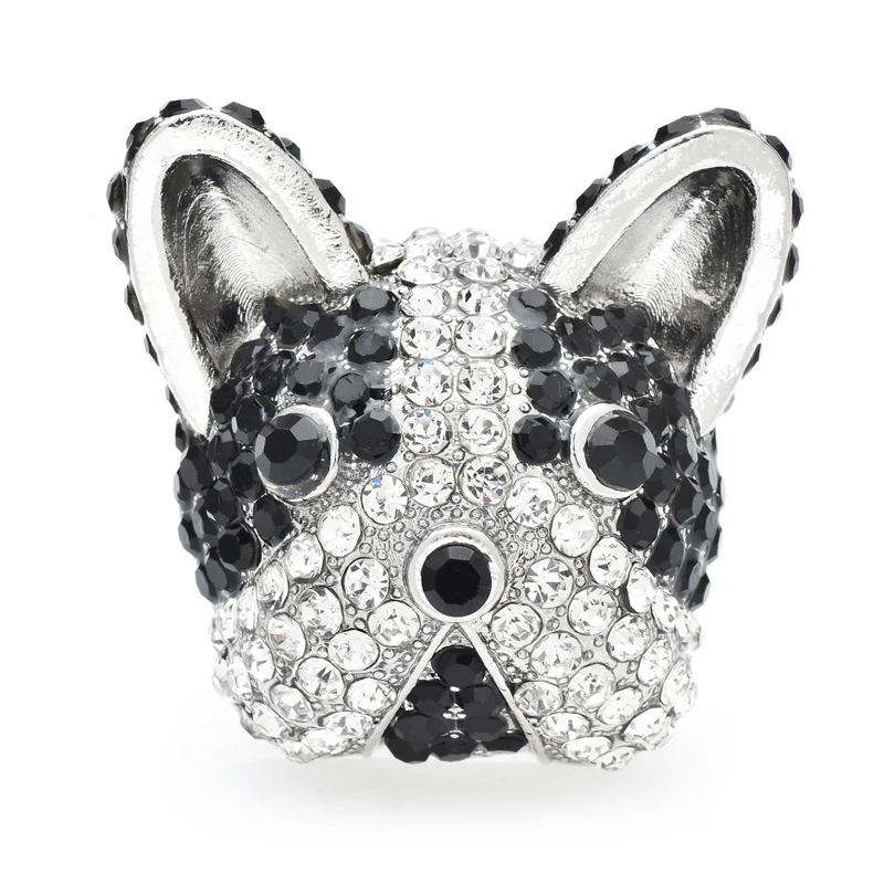 

Wuli&baby Cute Dog Head Brooches For Women Unisex Rhinestone Cartoon Puppy Animal Causal Party Brooch Pin Gifts
