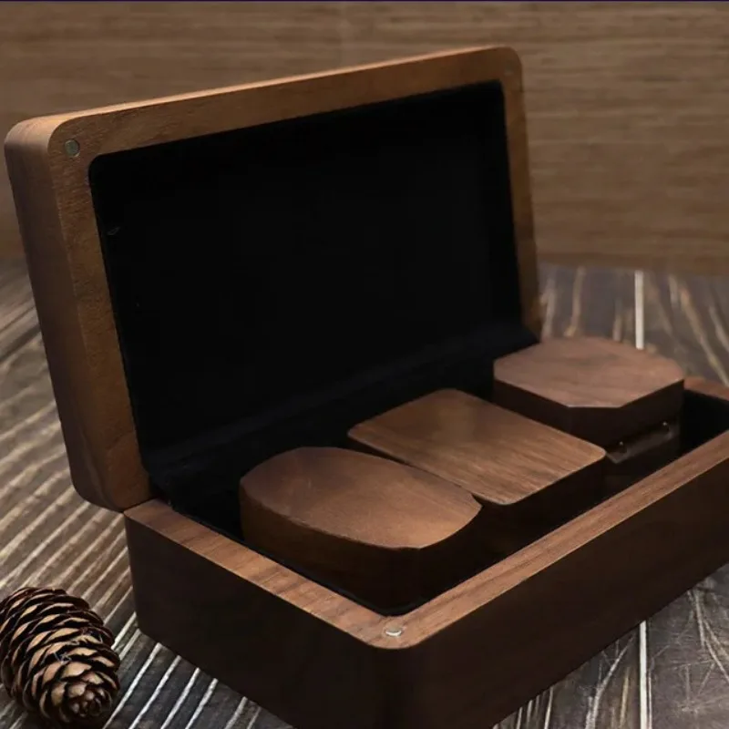  Шкатулка для хранения ювелирных изделий лоток-органайзер из черного ореха