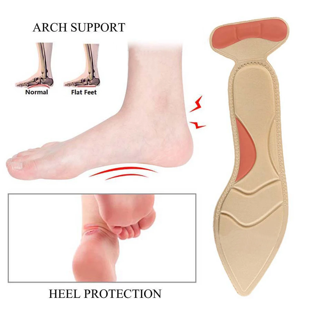 Memory Foam Insoles for Women High Heels Shoes Inserts Foot Arch Support Insole Sweat Absorption Breathable Massage Shoe Cushion