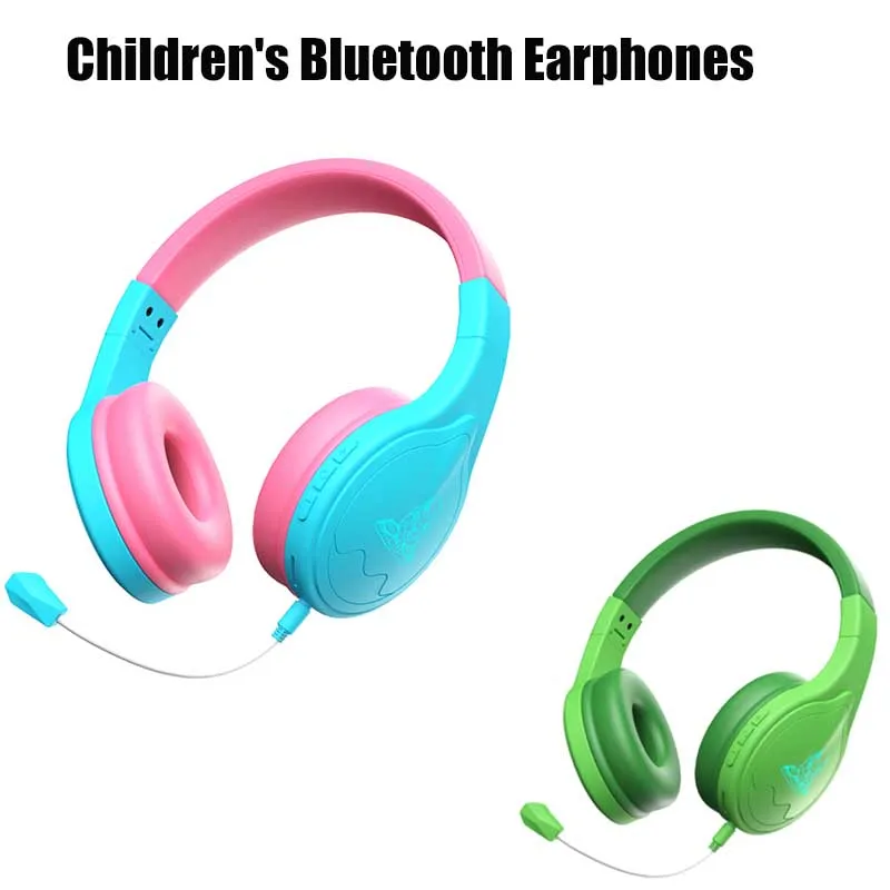 Wireless Bluetooth Headphones With Mic Luminous Children's Learning Earphones Kids Stereo Phone Music Wired Headset Gamer Gift