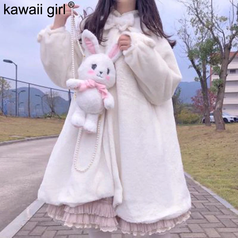 

Пальто женское зимнее из искусственного кроличьего меха, с длинным рукавом