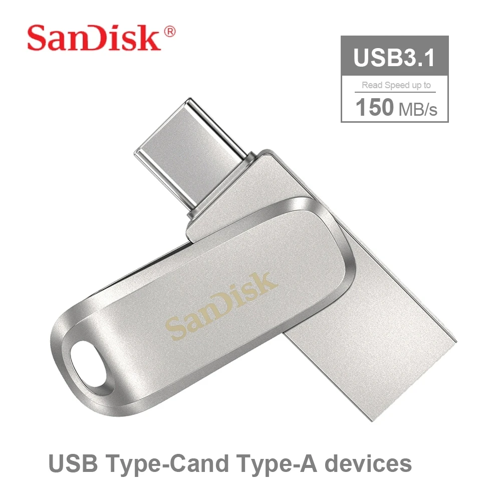 Флэш-накопитель Sandisk USB 3.2 32 ГБ 64 128 Type-C OTG 400 МБ/с 256 512 мини-диск U высокоскоростной