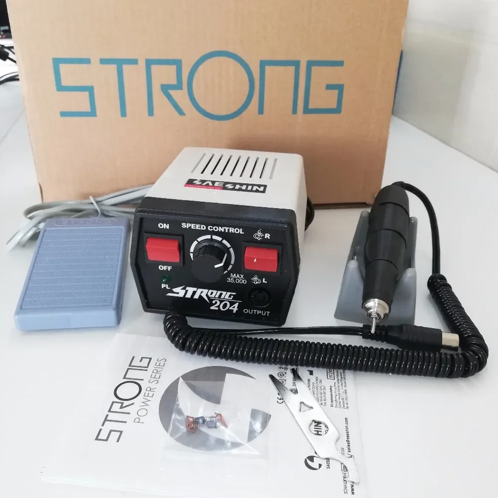 

NEW2023 2018 Arrival Strong 204+STRONG 210 Handle 2.35 Nail Drills Machine Manicure Pedicure File Bits Nails Art Equipment