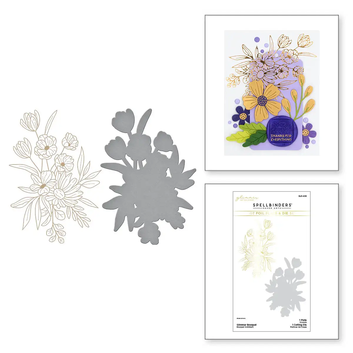 

Glimmer Bouquet Hot Foil Plate & Die Set 2023 New Scrapbook Diary Decoration Embossing Template Diy Greeting Card Handmade