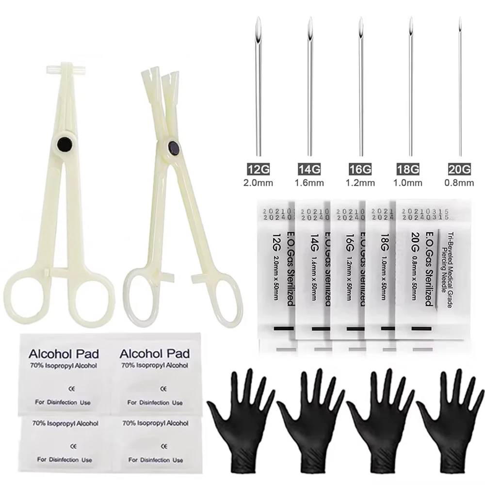 Набор зажимов для пирсинга 12 г 14 16 18 20