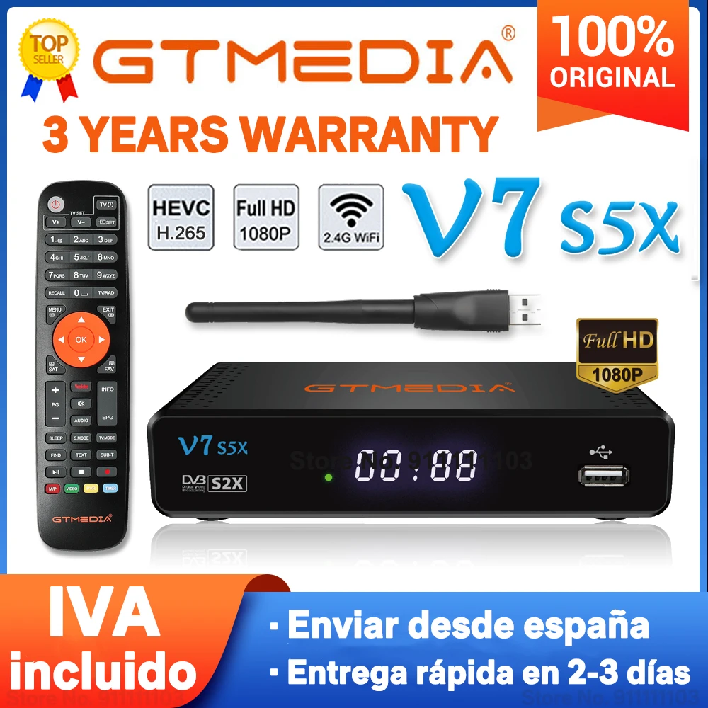 Φ Gtmedia V7 S2X/S5X/HD спутниковый ресивер H.265 с Usb WiFi 1080p full hd обновление gtmedia v7 декодер из