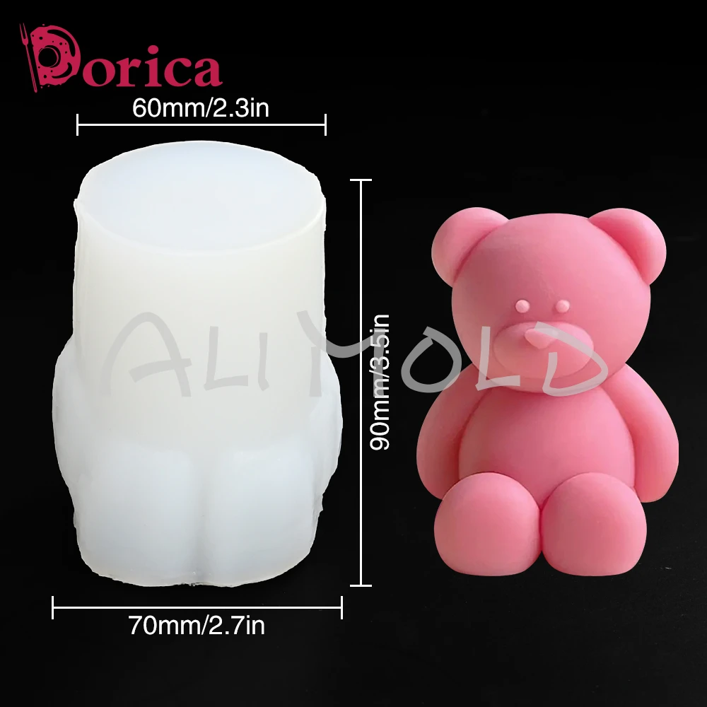 3D большой сидячий медведь фотомагнитный гипс украшение для дома своими руками