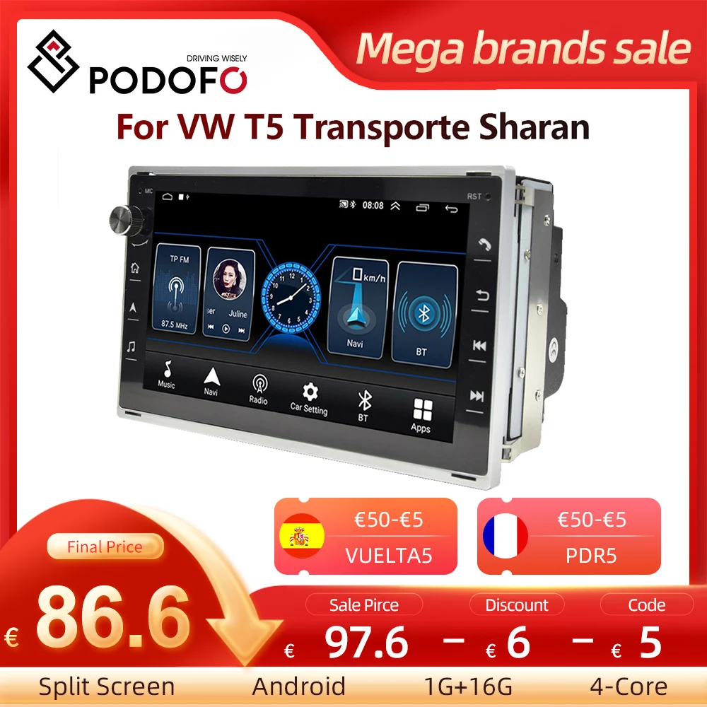 Автомобильная Автомагнитола для VW T5 Multivan Transporte BORA Android радио с экраном PASSAT POLO