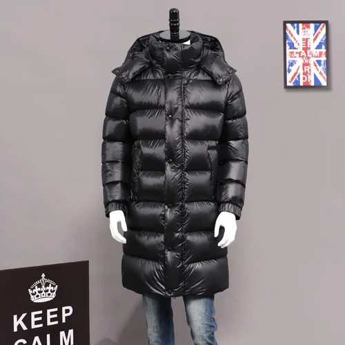 

New Brand Men's Down Jacket Man Winter Clothes 2023 Streetwear Puffer White Duck Down Coat Male Long Men's Jackets Hiver