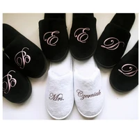 Personalized rose gold Wedding bride Slippers custom Monogrammed Hen night closed toe Spa Slippers christmas gifts any language