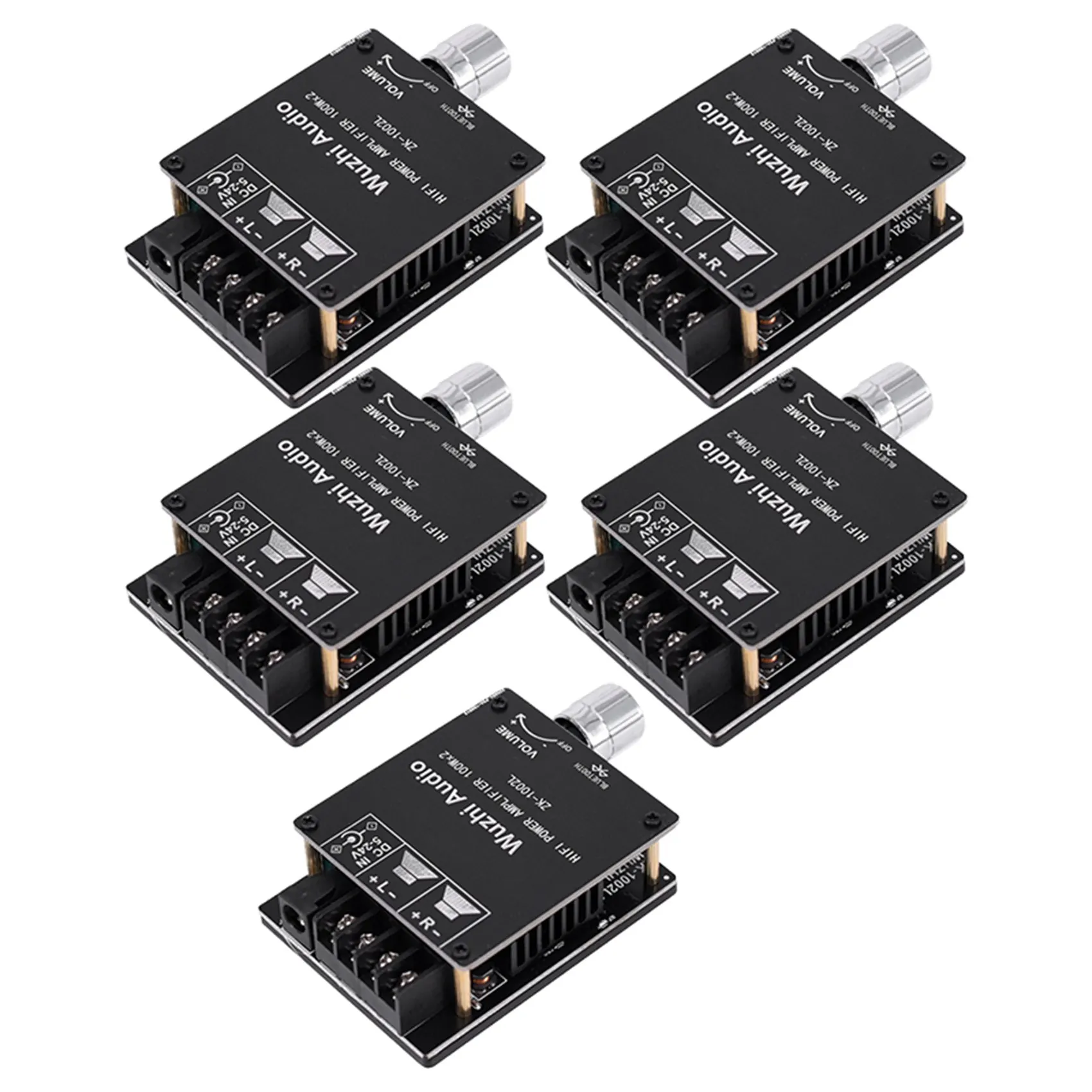 

5X ZK-1002L MINI Bluetooth 5,0 DC 5-24V беспроводной аудио цифровой усилитель мощности, стереоплата 100Wx2