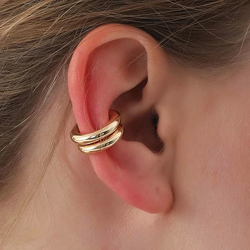 Серьги-клипсы женские металлические без пирсинга поддельные украшения